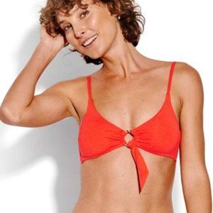 NWT Seafolly Active Ring Front Crop Top in Tangelo